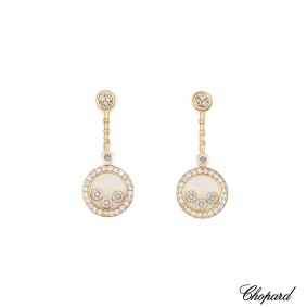 Chopard Yellow Gold Happy Diamonds Earrings